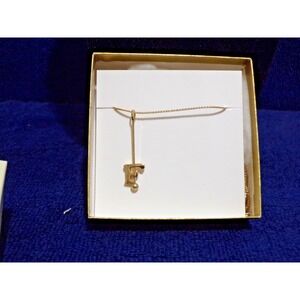Avon 1983 Monogram Pendant Gold Tone 20" Necklace  Initial Letter "F" Vintage